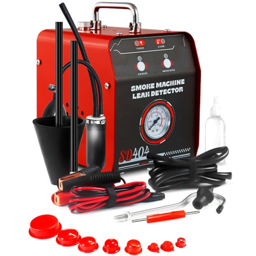 Detector de Scurgeri cu Aer si Fum EVAP Techstar® SD404, cu Manomentru, Protectie la Supraincalzire si Indicator de Presiune, Profesional, Negru/Rosu