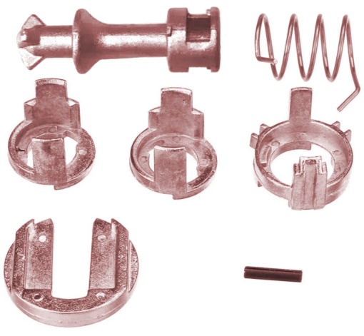 Kit reparatie incuietoare yala butuc usa fata Techstar, compatibil cu BMW X5 E53, X3 E83, stanga sau dreapta, metal, 7 piese, cod OE 51217035421