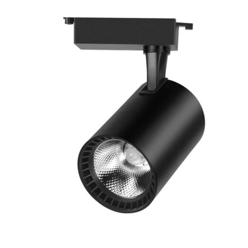 Spot LED Techstar® Tracklights, Pentru Sina RailRacks Monofazata Tip L, 30w, 6000k Lumina Rece, Iluminat Directionabil, Corp Aluminiu Negru