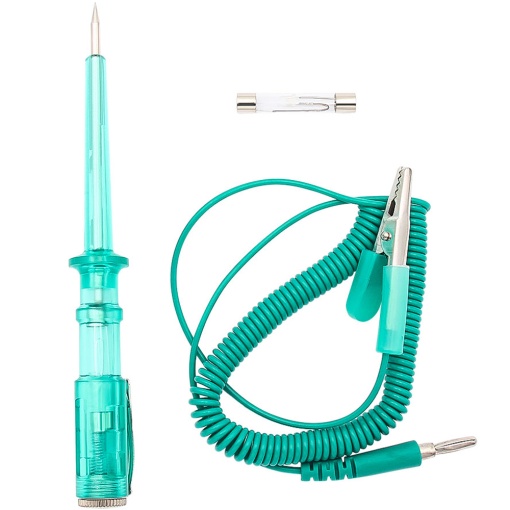 Tester circuite auto 6–24V cu lampa de control, sonda de test si cablu spiralat pentru instalatii electrice auto