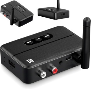 Adaptor RX Receptor Audio Bluetooth 5.4 Techstar® M60, Imperechere NFC, AUX + RCA, Redare USB, Type-C, Flash Drive, Microfon Integrat, HiFi, 10m