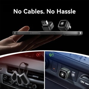 Adaptor wireless CarPlay Android Auto Techstar B12 2-in-1, conectare automata plug & play (imagine prezentare)