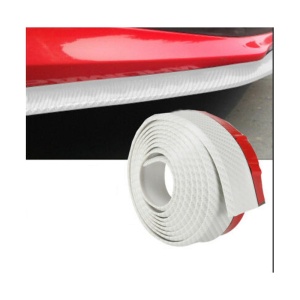 Banda Protectie Alba Spoiler, Bara Tuning Auto Universala din Cauciuc Model Fibra de Carbon 2.5 M - Img 3