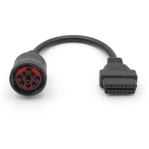 Adaptor diagnostic J1939 cu mufe curbate si carcasa rosie