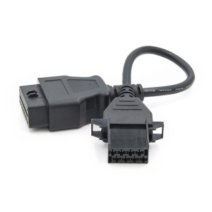 Cablu adaptor Volvo 8 pini, mufă rotundă și conector OBD2, vedere generală