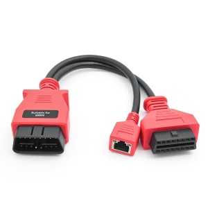 Cablu diagnostic OBD Ethernet cu mufe rosii si conector negru