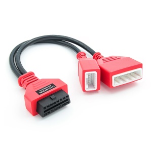 Cablu adaptor OBD2 catre Nissan 16 si 32 pini, arcuit, prezentare pe alb