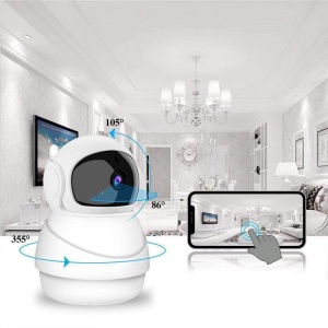 Camera Supraveghere IP Techstar® IC40, Hotspot Wireless, Night Vision, IR-CUT, Detectare Miscare, Salvare Inregistrari pe MicroSD Card sau Cloud, Rotire Orizontal si Vertical, Conexiune Hotspot Wireless, FullHD 1080P 2MP - Img 6