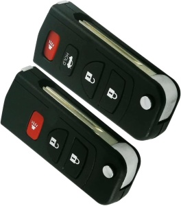 Carcasa cheie auto Techstar compatibila Infiniti FX35 2003-2009 QX4 Nissan Murano 4 butoane tip flip briceag vedere fata si spate