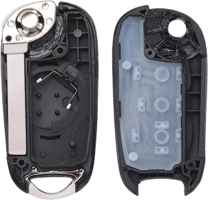 Carcasa cheie auto Techstar tip flip 2 butoane cu lama SX9 pentru Opel Astra K 2015-2019 vedere interior si exterior