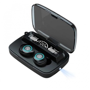 Casti Smart Techstar® M9-17, Wireless, Bluetooth V5.1, Touch, Display Digital, 2000mAh, pentru iPhone Xiaomi Huawei, Negru - Img 1