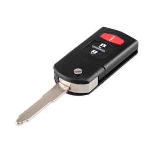 Cheie pliabila Mazda cu butoane rosii si cip transponder 4D63