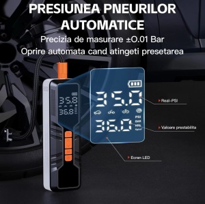 Compresor LW-8018 afisat cu lanterna LED pornita