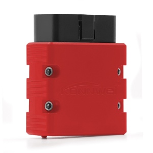 Adaptor OBD2 KONNWEI KW902, vedere din spate cu pini de conectare, rosu