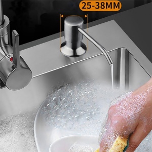 Dozator detergent incorporabil inox, utilizare in chiuveta de bucatarie