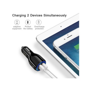 Incarcator Auto Dual 2 USB Techstar® Qualcomm Quick Charge 3.0 Adaptor 9V 2A Bricheta Negru - Img 7