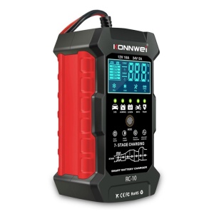 Incarcator inteligent baterii auto Konnwei RC-10 12V 24V rosu negru