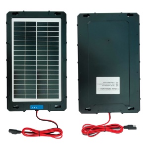 Față/verso panou solar 7.5W – suprafață fotovoltaică și spate cu porturi