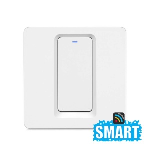 intrerupator smart alb cu un buton si iluminare led