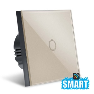 intrerupator smart touch gold cu led si eticheta wireless