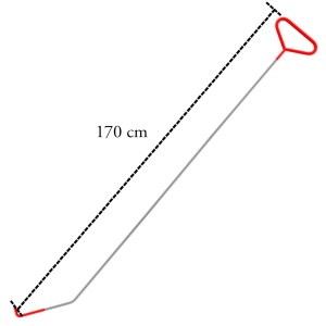 Tija din inox 170 cm, marcaj lungime, varf rotunjit
