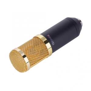 Microfon Profesional de Studio, Techstar® BM800 Condenser, Stand Inclus pentru Inregistrare Vocala, Streaming, Gaming, Podcast, Vlog, Gold - Img 11