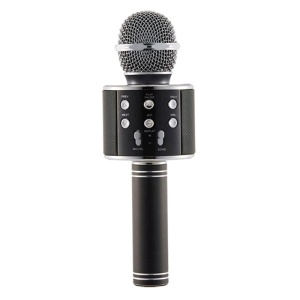 Microfon Profesional Karaoke Smart WS-858 Negru Hi-Fi Conexiune Wireless Bluetooth 4.1 cu Difuzor si Acumulator Incorporat - Img 1