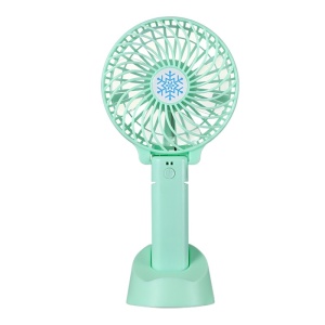 Mini Ventilator Techstar®, Alimentare USB si Acumulator 18650, 3 Viteze, 4.5W, Verde - Img 1