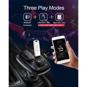 Modulator FM Auto Wireless T50 Car Kit Bluetooth MP3 Player Dual Usb Port - Img 5