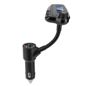 Modulator FM Techstar® T91 NEGRU Quick Charge, AUX, Bluetooth, USB, Micro SD, Transmitator - Img 5