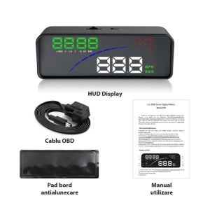 kit complet hud techstar p9 cu cablu obd2 si manual