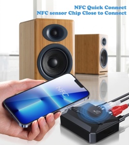 Receiver Bluetooth 5.3 cu NFC pentru boxe active si sisteme audio Hi-Fi