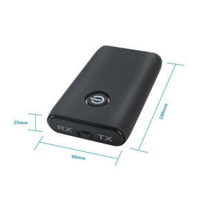adaptor bluetooth dreptunghiular negru cu porturi multiple