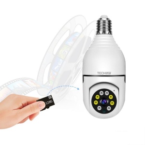 Resigilat Camera de Supraveghere IP PTZ Techstar® IPC-E27 tip bec, HD, Lumina Infrarosie, Control Vertical si Orizontal, Audio Bidirectional, Detectarea Miscarii, P2P, Cloud, Slot MicroSD, Montaj E27 - Img 4
