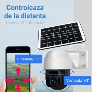 Resigilat Camera de Supraveghere PTZ Techstar® LS07, Acumulator 1200mAh, Panou Fotovoltaic cu Incarcare Solara, Control PTZ, Audio Bidirectional, Detectarea Persoane, ONVIF, P2P, Inregistrare in Cloud sau Slot MicroSD, Auto-Tracking, MyCam - Img 6