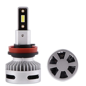 Set 2 LED-uri Auto Techstar® X7, H11/H9/H8, 60w, 6000 Lumeni, 6500K, AUTO, 12-24 Volti, CSP, Canbus, Miez Cupru, Radiator Aluminiu - Img 2