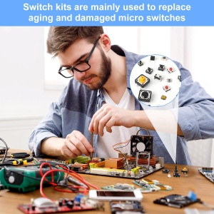 Set 250 Microintrerupatoare Tactile Push Button, 25 Tipuri, Microbutoane pentru Telecomenzi Auto, Circuite PCB si Electronice, Cutie Organizatoare si Penseta - Img 2