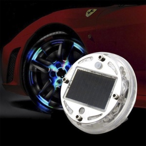 SET COMPLET 4 Capacele Jante Auto LED MULTICOLOR CU INCARCARE ENERGIE SOLARA TUNING - Img 3