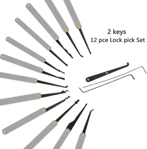 Set Instrumente Lacatuserie Lock Picking, Dispozitiv Mecanic Tip Pistol, Lacat Transparent Antrenament, Trusa Unelte Deschidere Incuietori, Set 5 in 1, Husa Depozitare - Img 7