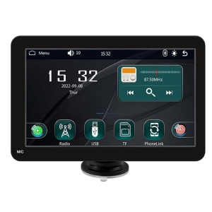 Sistem Multimedia Techstar® Apple Carplay/Android 7096, Ecran Tactil, 7 Inch 1024x600 HD IPS, Bluetooth, Mirror Link, Card TF, USB, AUX, Negru - Img 5