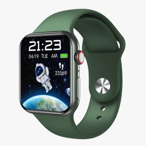 Smartwatch Techstar® HW18, Ecran Touch HD 1.6 inch, Bluetooth 5.2, Senzor Tensiune, Puls, Oximetru, 2 Bratari, Silicon și Textil, Verde - Img 1