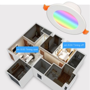 montaj spot led rgb techstar in tavan cu control smart