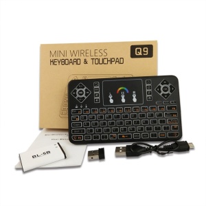 Tastatura Wireless Techstar® Q9 Iluminata RGB , QWERTY, Plug&Play, Tochpad, Tastatura, Mouse - Img 1