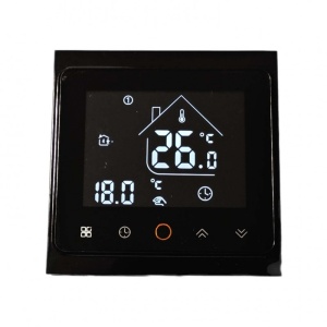 Termostat smart Techstar TH-20W negru afisaj temperatura si setari
