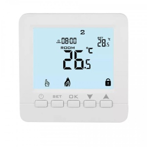 Termostat Techstar® TH-06, Ecran Digital, Incastrabil, 16A, 3500W, Alimentare 220V, Senzor Pardoseala, Alb - Img 6