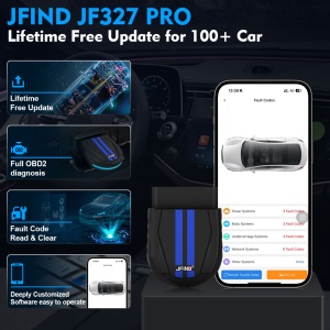 ecran aplicație diagnoza auto pe telefon conectat la JF327 Pro