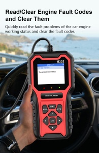 Afisaj ecran M302 cu meniuri de testare senzori si stergere erori