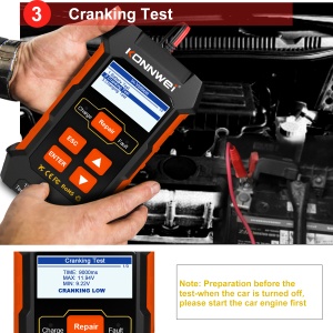 colaj tester Konnwei KW520 cu cabluri si afisaj color