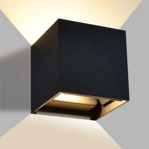iluminat terasa exterior cu aplica LED Techstar Cube negru 3000K