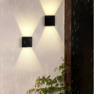 aplica led neagra iluminat decorativ terasa lumina neutra techstar